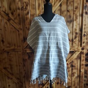 Zestt Organics Women's gray Striped poncho